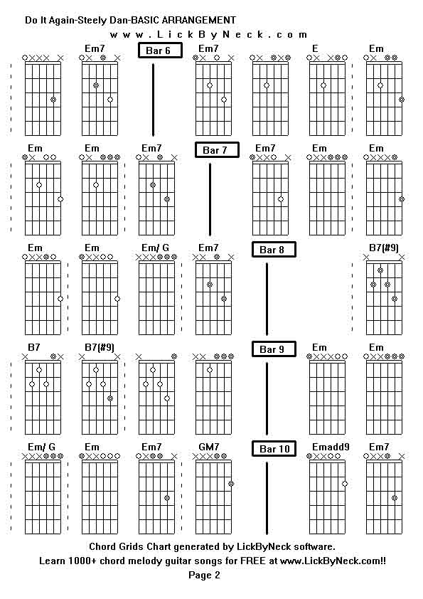 Chord Grids Chart of chord melody fingerstyle guitar song-Do It Again-Steely Dan-BASIC ARRANGEMENT,generated by LickByNeck software.